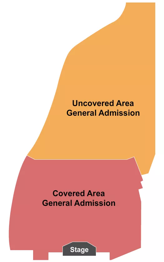 Cover & Uncovered GA Seating Chart at The Espee - St. Paul Square. The chart shows the main floor/stage with seating options surrounding it, which are color coded