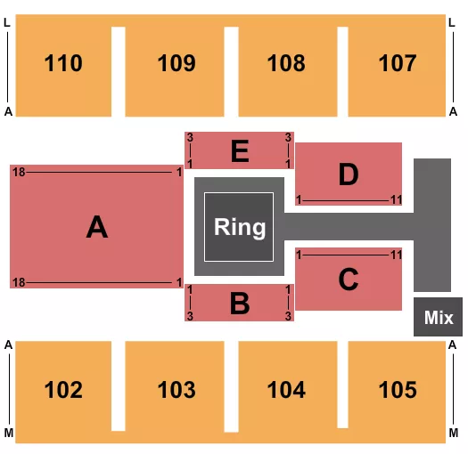 seating chart for Novant Health Fieldhouse At Greensboro Complex - WWE 2 - eventticketscenter.com