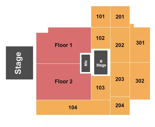seating chart for The Fillmore - Charlotte - Endstage RSV w/ B-Stage - eventticketscenter.com
