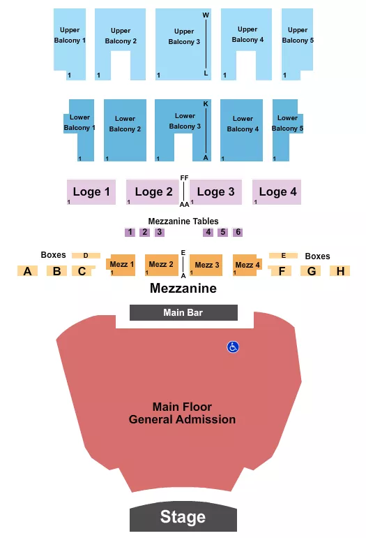 seating chart for The Fillmore - Detroit - Endstage GA 2 - eventticketscenter.com