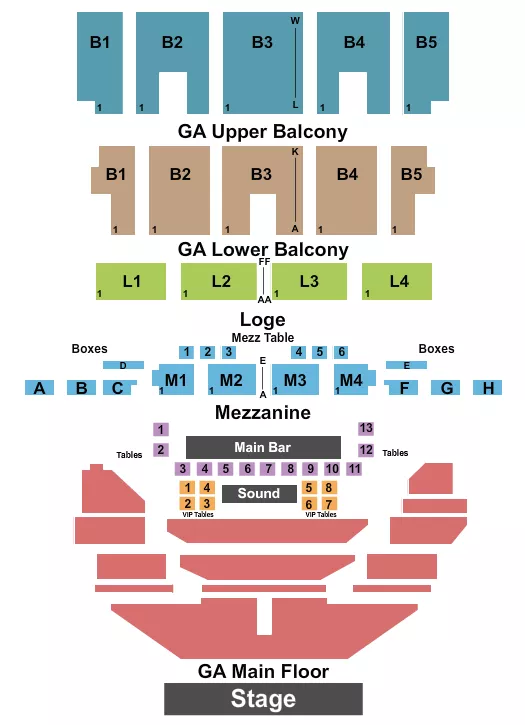 seating chart for The Fillmore - Detroit - Endstage GA Floor GA Balcony - eventticketscenter.com