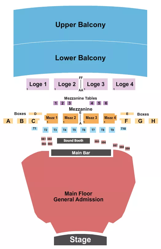 seating chart for The Fillmore - Detroit - Endstage GA Floor/GA Balcony 2 - eventticketscenter.com