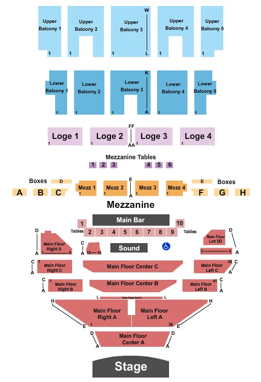 seating chart for The Fillmore - Detroit - Endstage RSV all - eventticketscenter.com