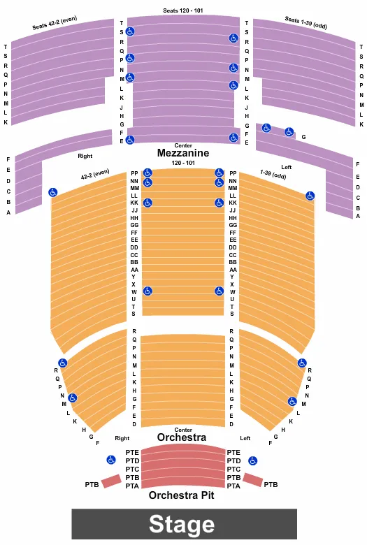 seating chart for The Fillmore Miami Beach At Jackie Gleason Theater - End Stage - eventticketscenter.com