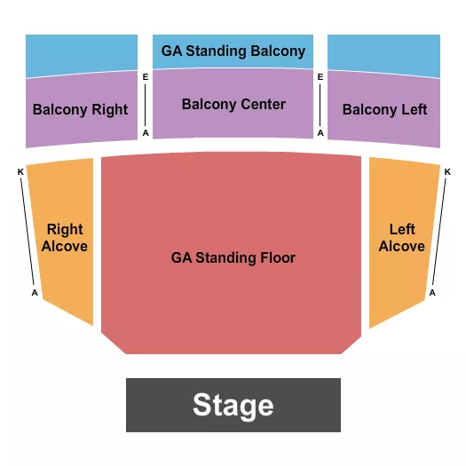 seating chart for The Fonda Theatre - GA/RSV/Alcove - eventticketscenter.com