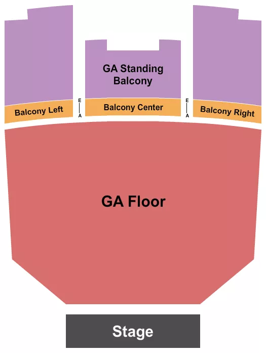 seating chart for The Fonda Theatre - GA Floor & Balcony w/ Rsvd 2 - eventticketscenter.com