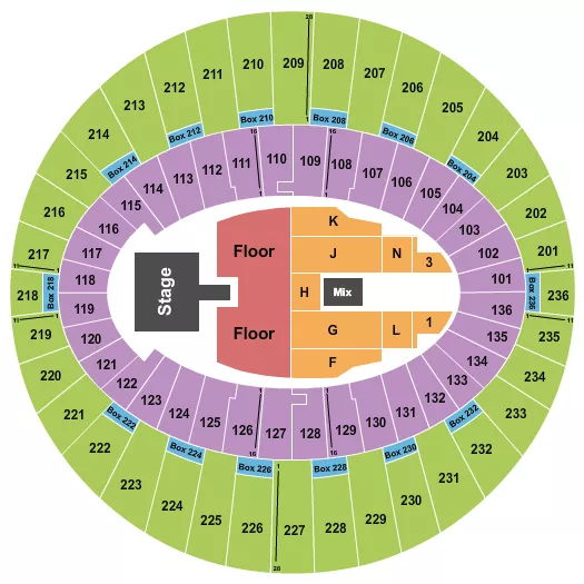 seating chart for The Kia Forum - Papa Roach - eventticketscenter.com