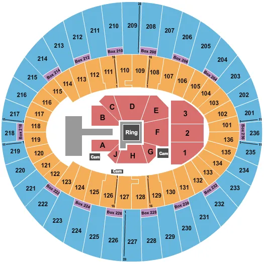 seating chart for The Kia Forum - Wrestling 2 - eventticketscenter.com
