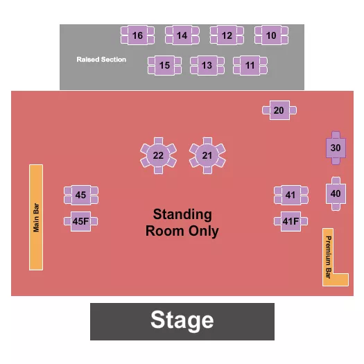 seating chart for The Funky Biscuit - GA & Tables - eventticketscenter.com
