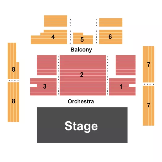 seating chart for The Grand Ballroom at Milford Town Hall - Endstage - eventticketscenter.com