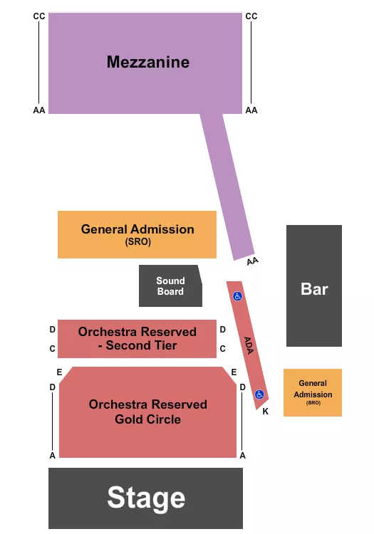 seating chart for The Guild Theatre - Menlo Park - Endstage GC/RSV - eventticketscenter.com