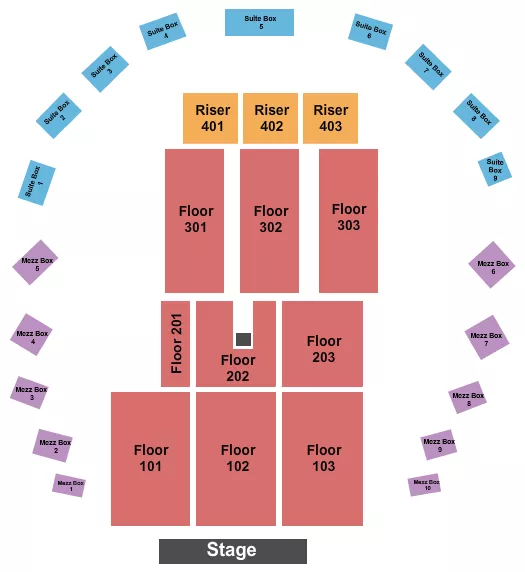 seating chart for The Hall at Maryland Live - Endstage 5 - eventticketscenter.com