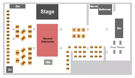 seating chart for The High Horse Saloon - TX - GA & Tables - eventticketscenter.com