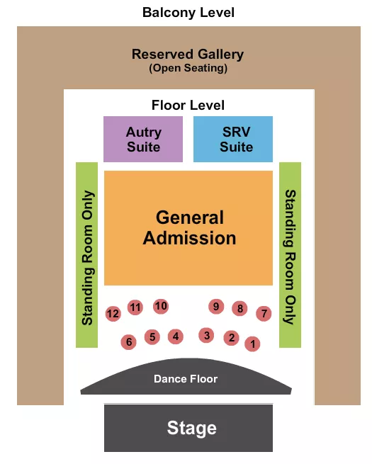 seating chart for The Kessler - Dance Floor/Tables/GA - eventticketscenter.com