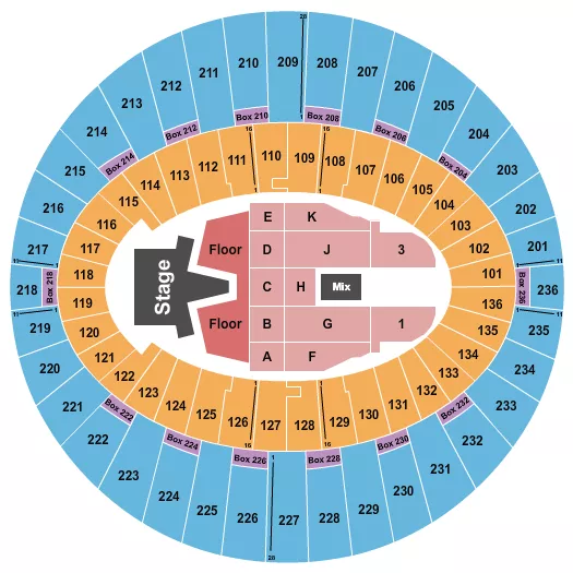seating chart for The Kia Forum - AJR - eventticketscenter.com