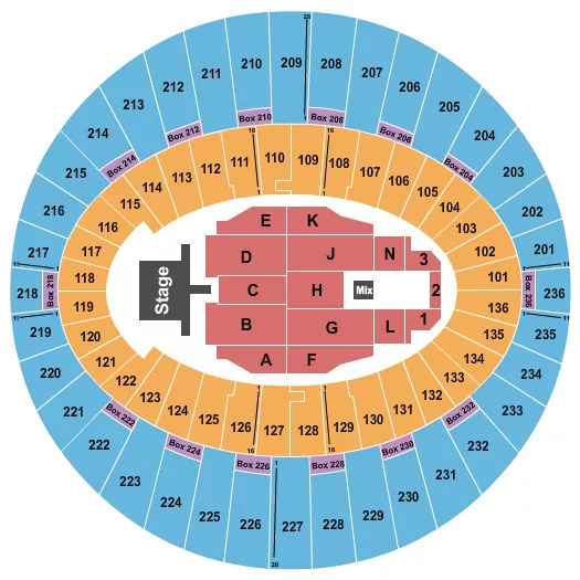 seating chart for The Kia Forum - Bryan Adams - eventticketscenter.com