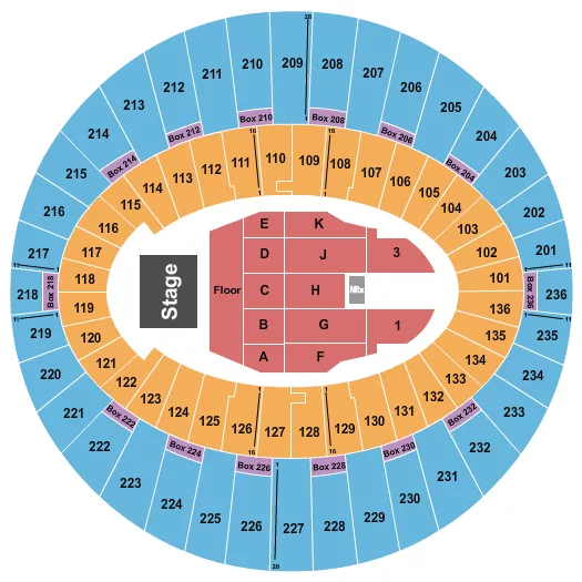 seating chart for The Kia Forum - Endstage GA Floor 3 - eventticketscenter.com