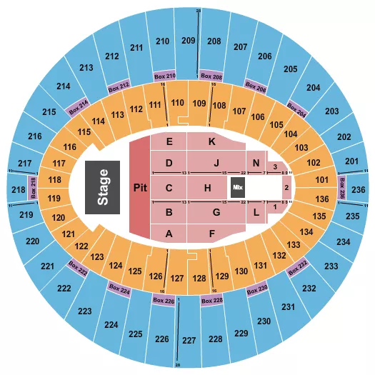seating chart for The Kia Forum - Endstage GA Pit - eventticketscenter.com