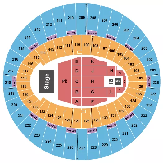 seating chart for The Kia Forum - Endstage Pit w/B Stage - eventticketscenter.com
