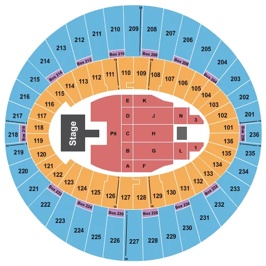 seating chart for The Kia Forum - Endstage Pit with Catwalk - eventticketscenter.com