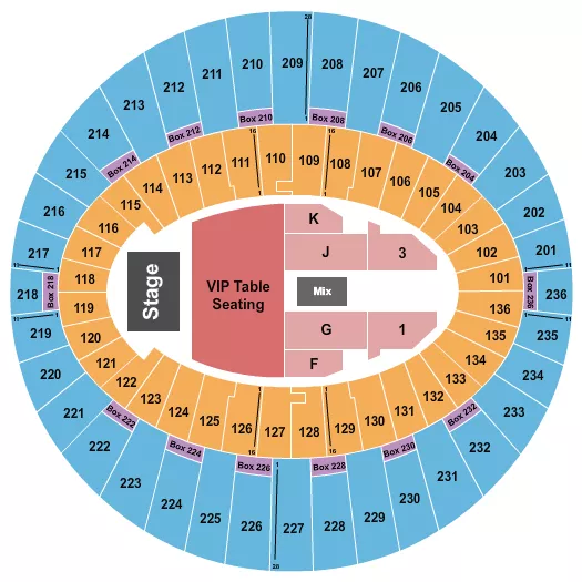 seating chart for The Kia Forum - Endstage VIP Tables - eventticketscenter.com