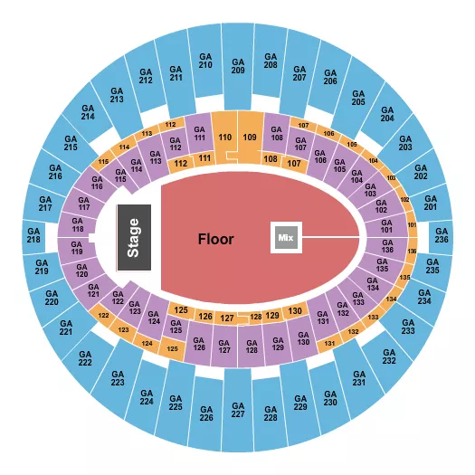 seating chart for The Kia Forum - Endstage GA/Upper GA - eventticketscenter.com