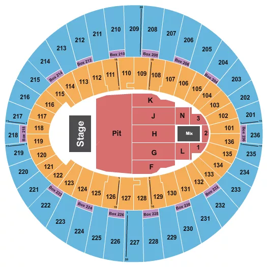 seating chart for The Kia Forum - Johnny Blue Skies - eventticketscenter.com