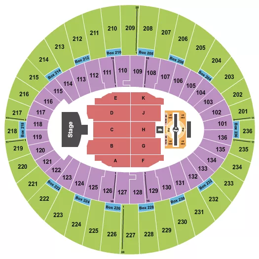 seating chart for The Kia Forum - Justin Timberlake 2024 - eventticketscenter.com