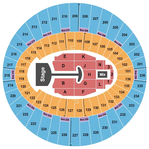 seating chart for The Kia Forum - Lady Gaga - eventticketscenter.com