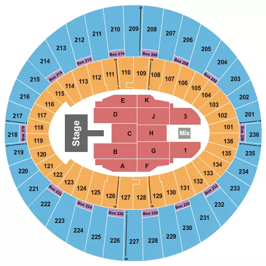seating chart for The Kia Forum - Niall Horan - eventticketscenter.com