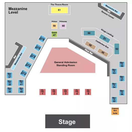 seating chart for The King of Clubs - Columbus - Endstage GA Floor - eventticketscenter.com