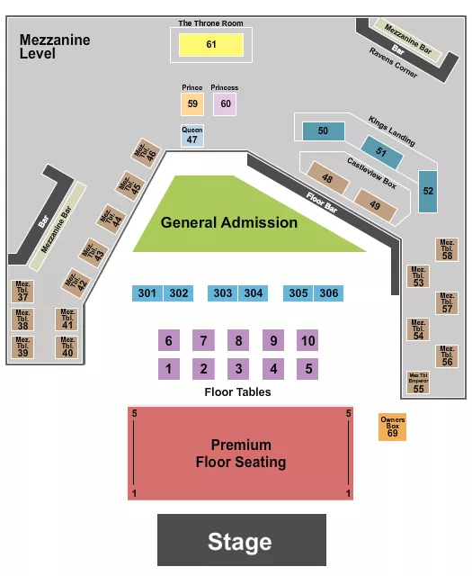 seating chart for The King of Clubs - Columbus - Endstage Premium Floor 2 - eventticketscenter.com