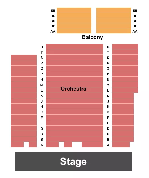 seating chart for The Legacy Theater - Carthage - End Stage - eventticketscenter.com
