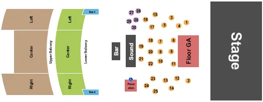 seating chart for The Lincoln - Cheyenne - GA/Tables/RSV & GA Balc - eventticketscenter.com