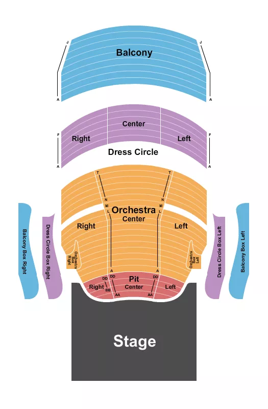 seating chart for Auditorium At The Living Arts Centre - Endstage 2 - eventticketscenter.com