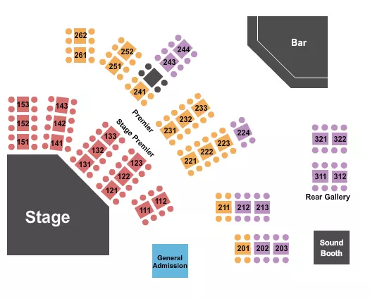 seating chart for The Loft At City Winery - Philadelphia  - Endsatge 3 - eventticketscenter.com