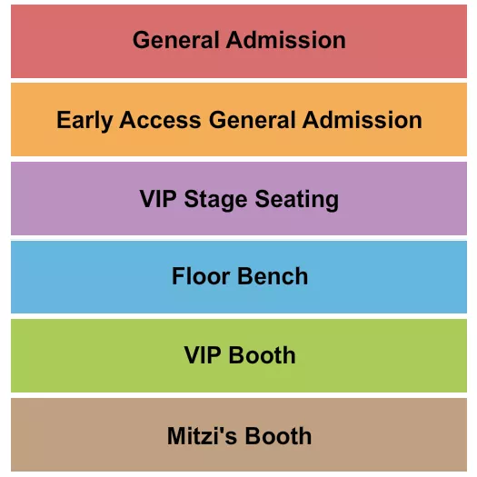 seating chart for The Main Room at The Comedy Store - GA/Booth/Bench/VIP 2 - eventticketscenter.com
