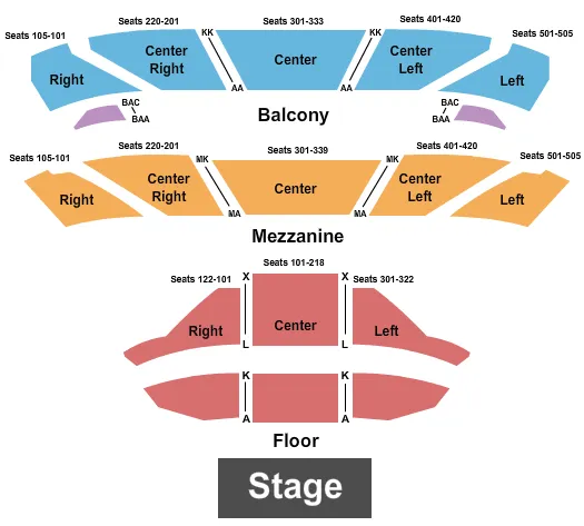 seating chart for The Mansion - MO - End Stage - eventticketscenter.com