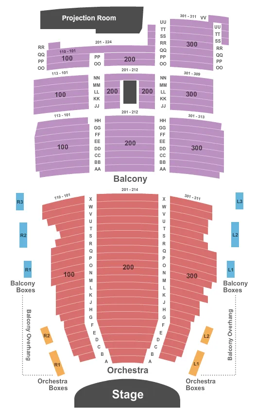 seating chart for The Maryland Theatre - End Stage - eventticketscenter.com