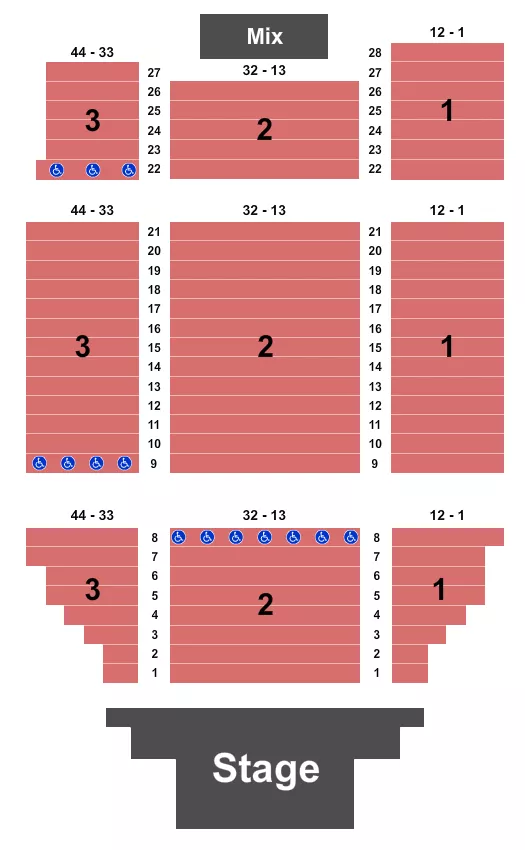 seating chart for Hollywood Casino at The Meadows - End Stage - eventticketscenter.com