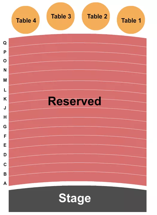 seating chart for The Milford Theater - Endstage Reserved - eventticketscenter.com