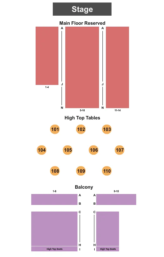 seating chart for The Milton Theatre - Endstage-2 - eventticketscenter.com