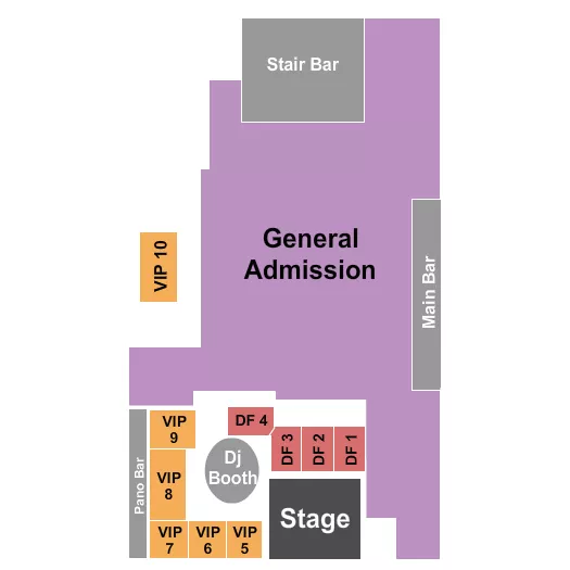 seating chart for The Mine Music Hall - GA/Tables - eventticketscenter.com