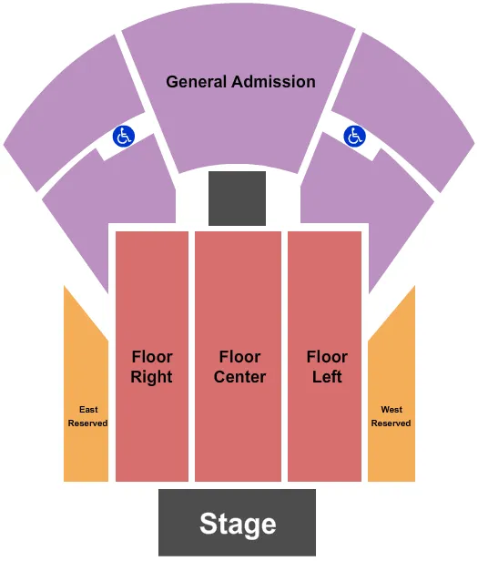 seating chart for The Mission Ballroom - End Stage - eventticketscenter.com