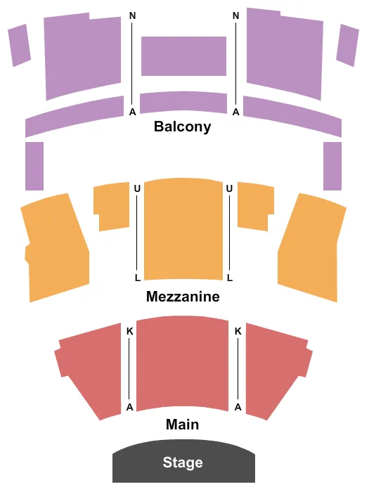 seating chart for The Mother Lode Theatre At Butte Center for the Performing Arts - End Stage - eventticketscenter.com