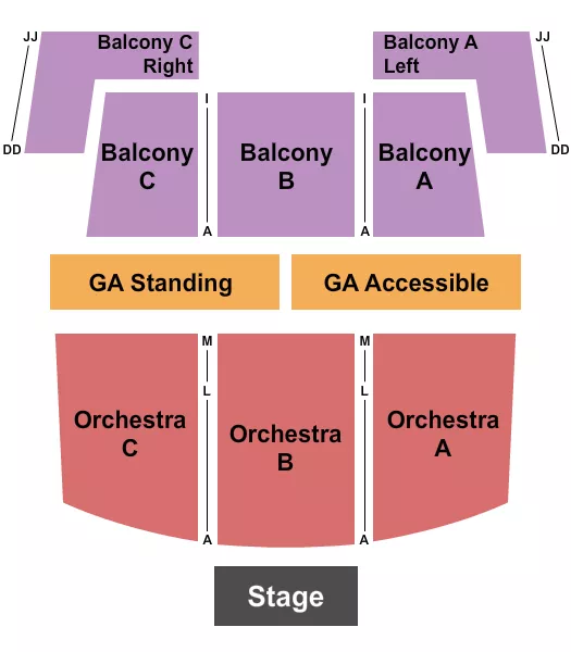 seating chart for The National - VA - Endstage ADA - eventticketscenter.com