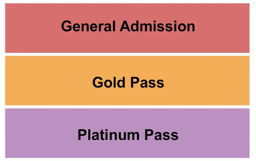 Festival Seating Chart at The New Place. The chart shows the main floor/stage with seating options surrounding it, which are color coded