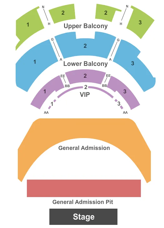 seating chart for The Novo - End Stage GA Pit - eventticketscenter.com