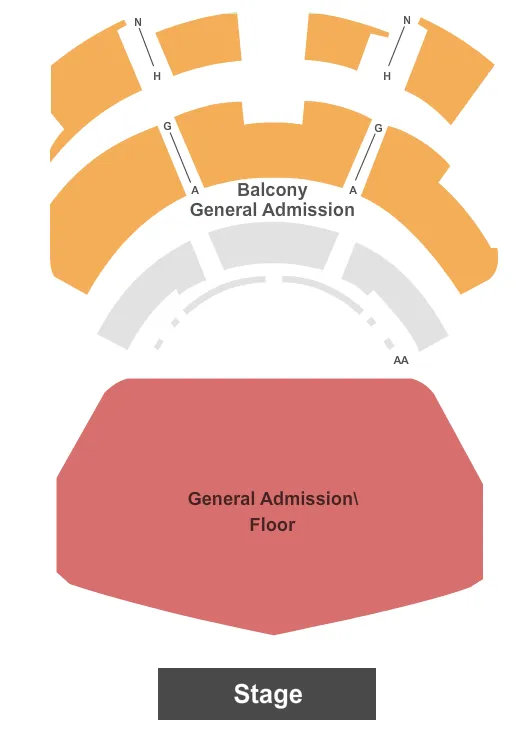 seating chart for The Novo - GA Floor and Balcony - eventticketscenter.com