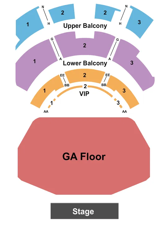 seating chart for The Novo - GA Floor 2 - eventticketscenter.com